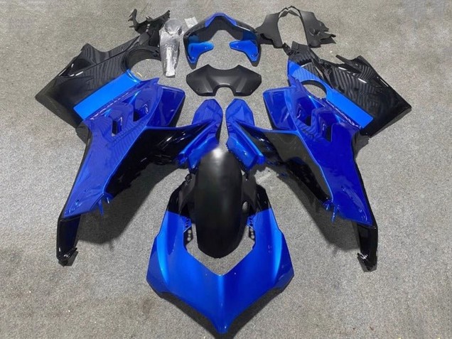 Carénages Moto Ducati Panigale V4 V4S 2020-2021 - Bleu Noir Brillant