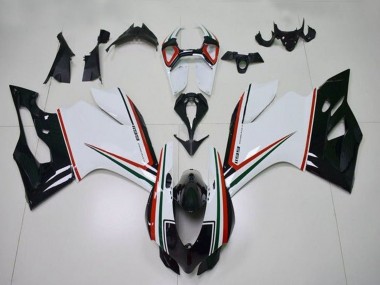 Carénages Moto Ducati Panigale 1199 2011-2014 - Blanc Rouge Vert Noir Brillant