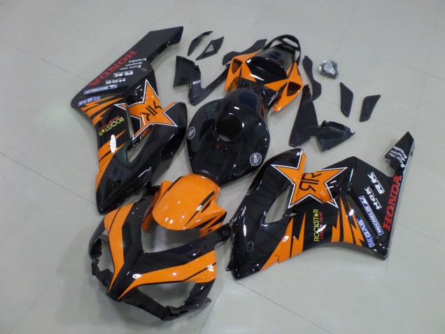 Carénages Moto Honda CBR1000RR 2004-2005 - Orange Noir Brillant Rockstar