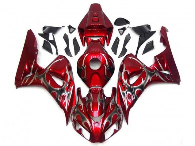 Carénages Moto Honda CBR1000RR 2006-2007 - Rouge Argent Tribal