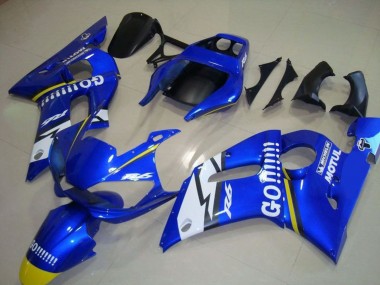 Carénages Moto Yamaha YZF R6 1998-2002 - Bleu Blanc Jaune Go Motul
