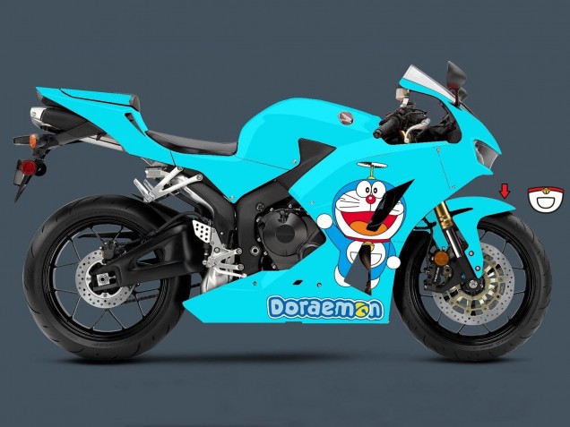 Carénages Moto Honda CBR600RR 2013-2023 - Bleu Clair Doraemon