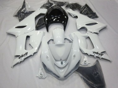 Carénages Moto Kawasaki ZX6R 2005-2006 - Blanc Noir