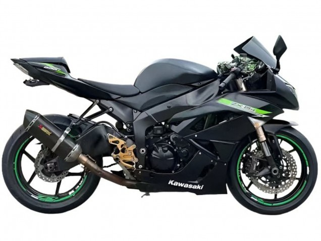Carénages Moto Kawasaki ZX6R 2009-2012 - Noir Mat Vert