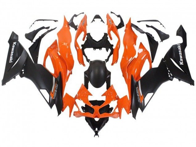 Carénage Moto Kawasaki ZX6R 2019-2022 - Orange Noir Mat