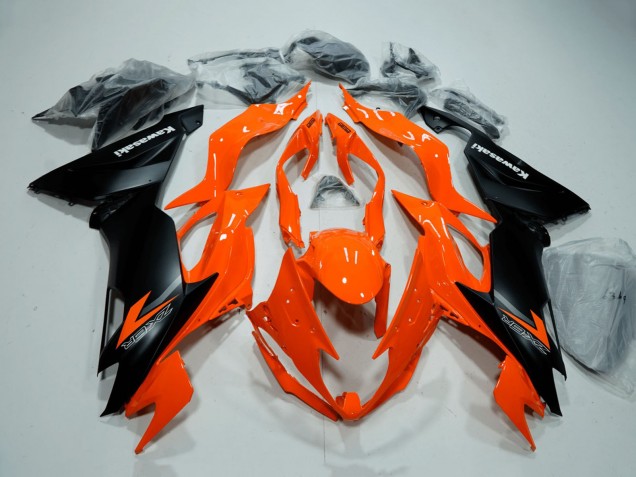 Carénages Moto Kawasaki ZX6R 2019-2022 - Orange Noir Mat