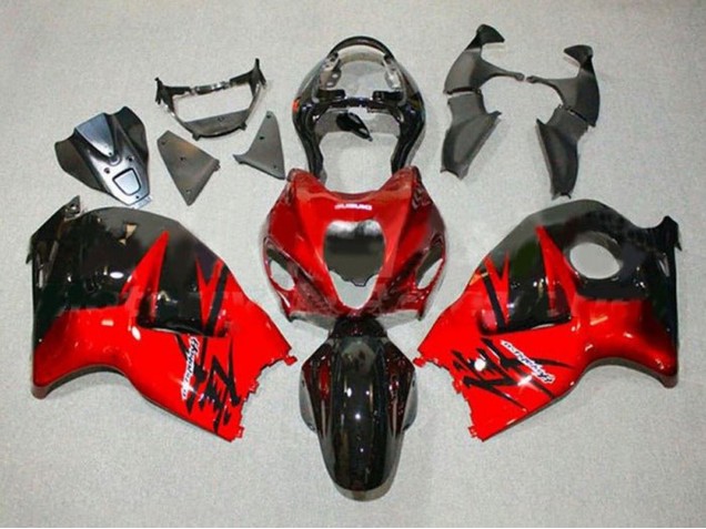 Carénages Moto Suzuki GSXR 1300 Hayabusa 1996-2007 - Rouge Noir Brillant