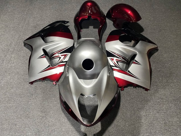 Carénages Moto Suzuki GSXR1000 1996-2007 - Argent Bonbon Rouge