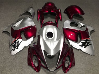 Carénages Moto Suzuki GSXR 1300 Hayabusa 2008-2020 - Argent Rouge Foncé