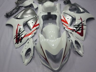 Carénages Moto Suzuki GSXR 1300 Hayabusa 2008-2020 - Blanc Rouge Argent