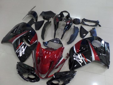 Carénages Moto Suzuki GSXR 1300 Hayabusa 2008-2020 - Rouge Foncé Noir Argent