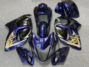 Carénages Moto Suzuki GSXR 1300 Hayabusa 2008-2020 - Bleu Foncé Noir Or