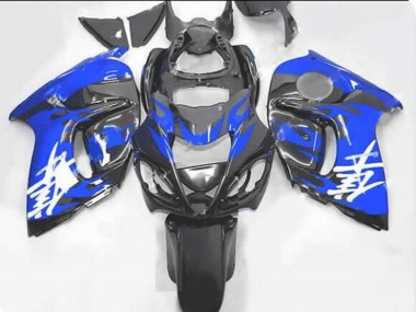 Carénages Moto Suzuki GSXR 1300 Hayabusa 2008-2020 - Noir Bleu Flamme