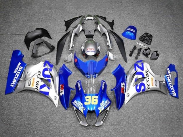 Carénages Moto Suzuki GSXR1000 2017-2024 - Bleu Argent Ecstar 36