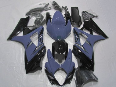Carénages Moto Suzuki GSXR 1000 2007-2008 - Argent Bleu Noir Brillant