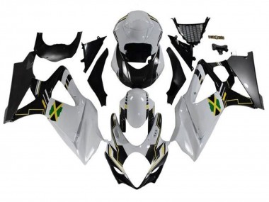 Carénages Moto Suzuki GSXR 1000 2007-2008 - Blanc Noir Jamaica