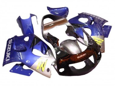Carénages Moto Suzuki GSXR 600 / GSXR 750 1996-2000 - Bleu Argent Noir