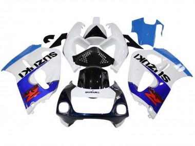 Carénages Moto Suzuki GSXR 600 / GSXR 750 1996-2000 - Blanc Triple Bleu Noir Rouge
