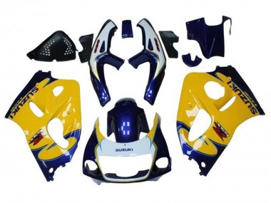 Carénages Moto Suzuki GSXR 600 / GSXR 750 1996-2000 - Jaune Bleu Tribal