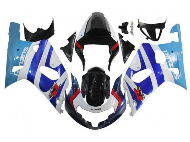 Carénages Moto Suzuki GSXR 600 / GSXR 750 2001-2003 - Blanc Triple Bleu Noir Brillant Rouge