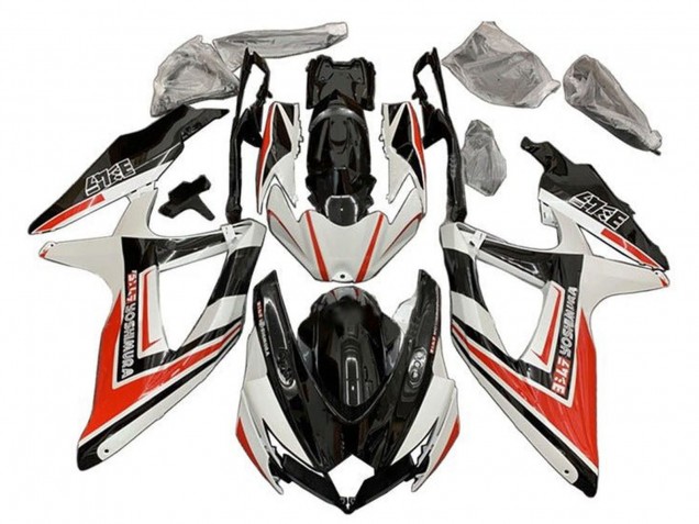 Carénages Moto Suzuki GSXR 600 / GSXR 750 2008-2010 - Blanc Orange Noir Brillant Yoshimura