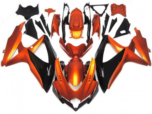 Carénages Moto Suzuki GSXR 600 / GSXR 750 2008-2010 - Orange Noir