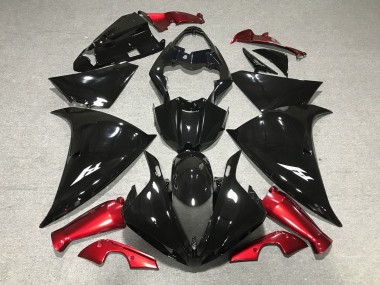 Carénages Moto Yamaha YZF 1000 R1 2009-2011 - Noir Brillant Rouge