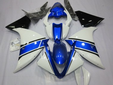 Carénages Moto Yamaha YZF 1000 R1 2009-2011 - Blanc Bleu Noir