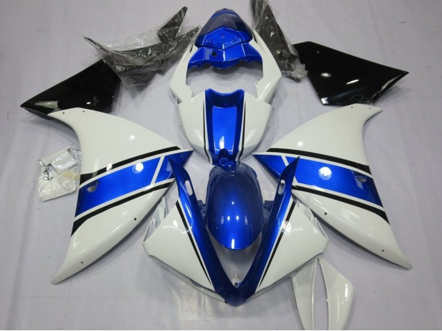 Carénages Moto Yamaha YZF 1000 R1 2009-2011 - Blanc Bleu Noir