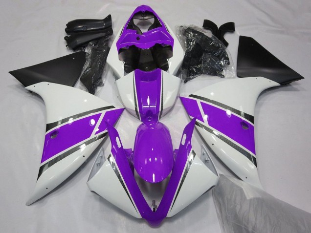Carénages Moto Yamaha YZF 1000 R1 2009-2011 - Blanc Violet Noir