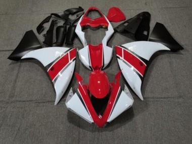 Carénages Moto Yamaha YZF 1000 R1 2012-2014 - Rouge Blanc Noir Mat