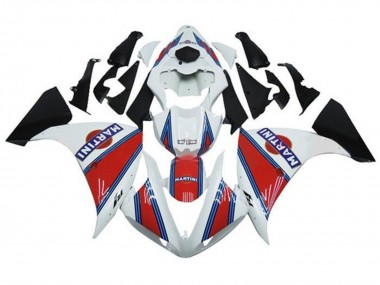 Carénages Moto Yamaha YZF 1000 R1 2012-2014 - Blanc Rouge Bleu Martini