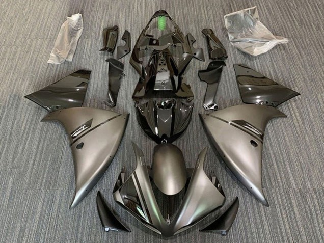 Carénages Moto Yamaha YZF 1000 R1 2012-2014 - Gris Mat Noir Brillant