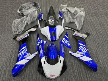 Carénages Moto Yamaha YZF 1000 R1 2015-2019 - Blanc Bleu Noir Milwaukee