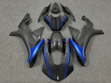 Carénages Moto Yamaha YZF 1000 R1 2015-2019 - Fausse Fibre de Carbone Bleu