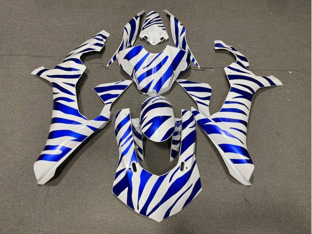 Carénages Moto Yamaha YZF 1000 R1 2015-2019 - Blanc Bleu Zèbre