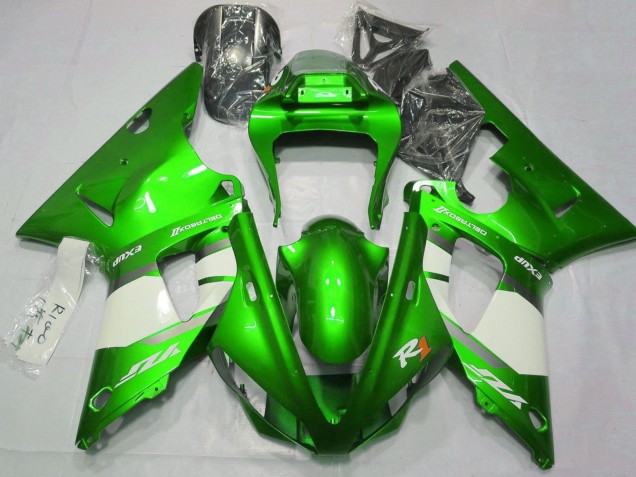Carénages Moto Yamaha YZF 1000 R1 2000-2001 - Vert Blanc Argent
