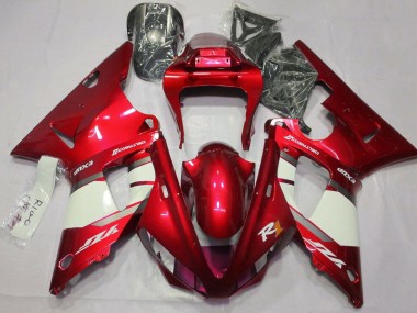Carénages Moto Yamaha YZF 1000 R1 2000-2001 - Rouge Blanc Argent