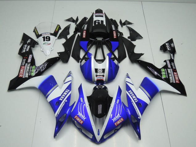 Carénages Moto Yamaha YZF 1000 R1 2004-2006 - Bleu Blanc Noir Fimer Yamalube