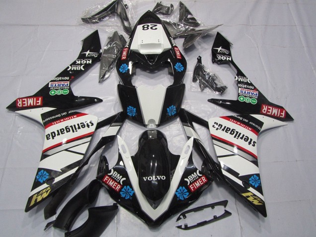 Carénages Moto Yamaha YZF 1000 R1 2007-2008 - Noir Brillant Blanc Rouge Bleu Volvo Sterilgarda Fimer