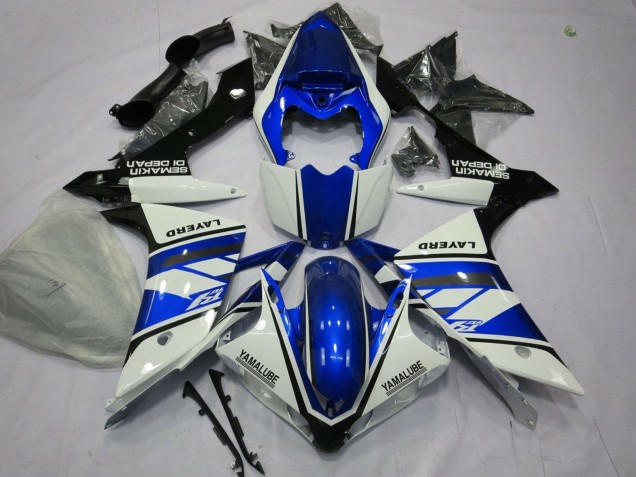 Carénages Moto Yamaha YZF 1000 R1 2007-2008 - Blanc Bleu Noir Layerd