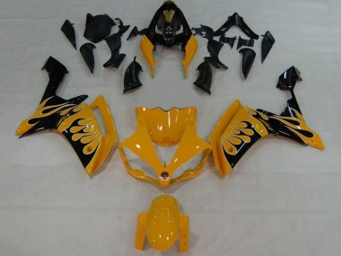 Carénages Moto Yamaha YZF 1000 R1 2007-2008 - Jaune Noir Flamme