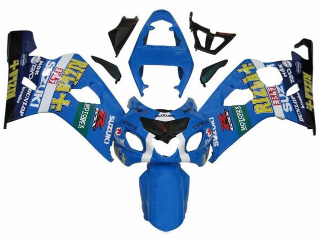 Carénages Moto Suzuki GSXR 600 / GSXR 750 2004-2005 - Bleu Vert Noir Jaune Rizla