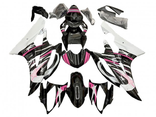 Carénages Moto Yamaha YZF R6 2006-2007 - Blanc Rose Noir Étoile Flamme