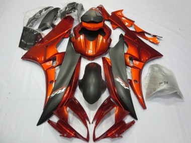 Carénages Moto Yamaha YZF R6 2006-2007 - Orange Noir Mat