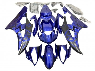 Carénages Moto Yamaha YZF R6 2006-2007 - Bleu Noir Mat