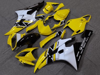 Carénages Moto Yamaha YZF R6 2006-2007 - Jaune Blanc Noir Brillant Motul Michelin