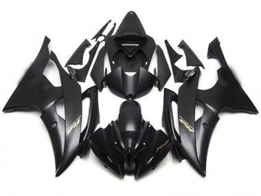 Carénages Moto Yamaha YZF R6 2008-2016 - Noir Mat Or Décalque
