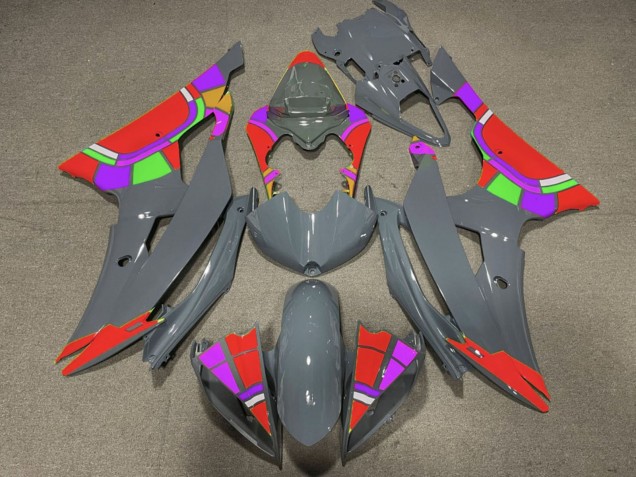 Carénages Moto Yamaha YZF R6 2008-2016 - Nardo Gris Rouge Roue Chromatique