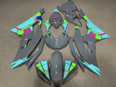 Carénages Moto Yamaha YZF R6 2008-2016 - Nardo Gris Turquoise Bleu Roue Chromatique